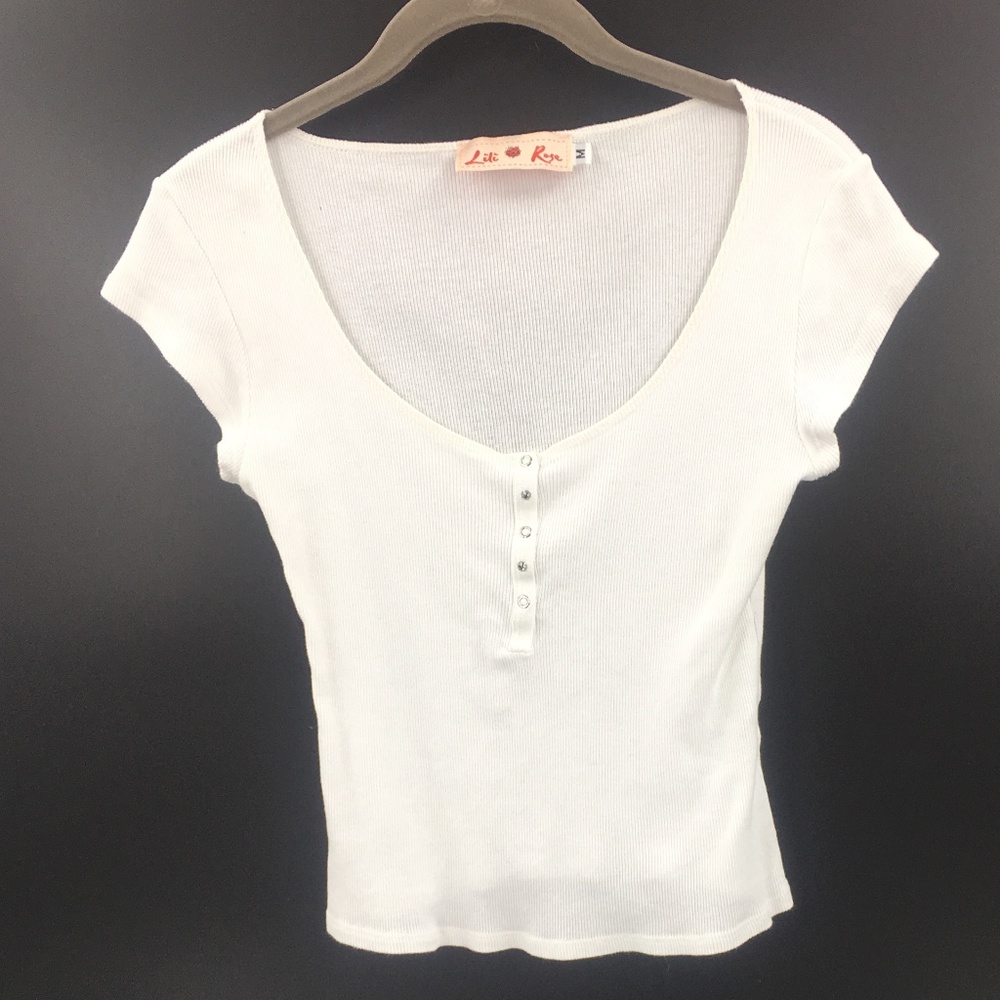 LILI ROSE Sweet Feminine Rhinestone Top